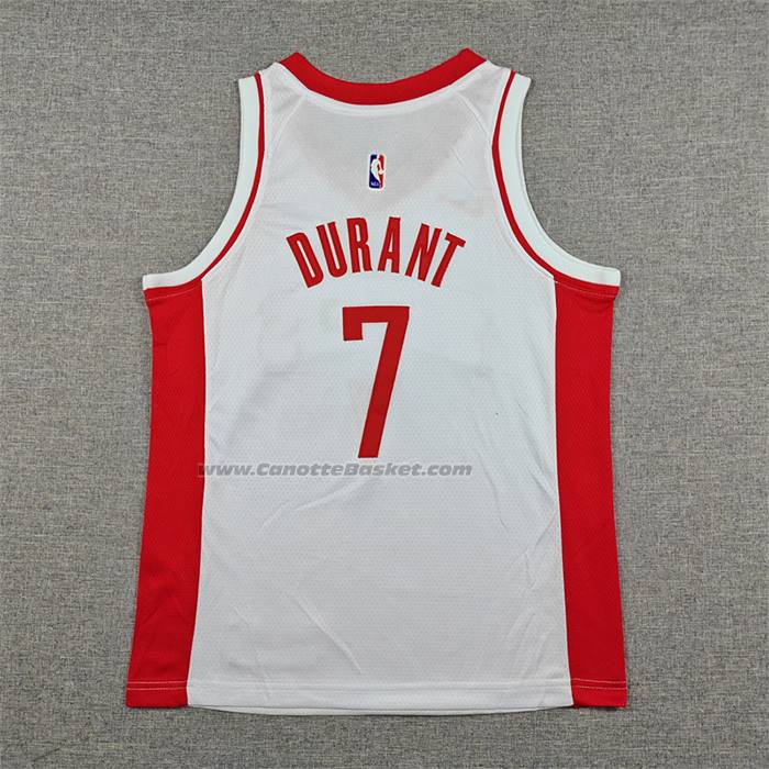 Maglia Bambino Houston Rockets Kevin Durant No 7 Association 2025-26 Bianco